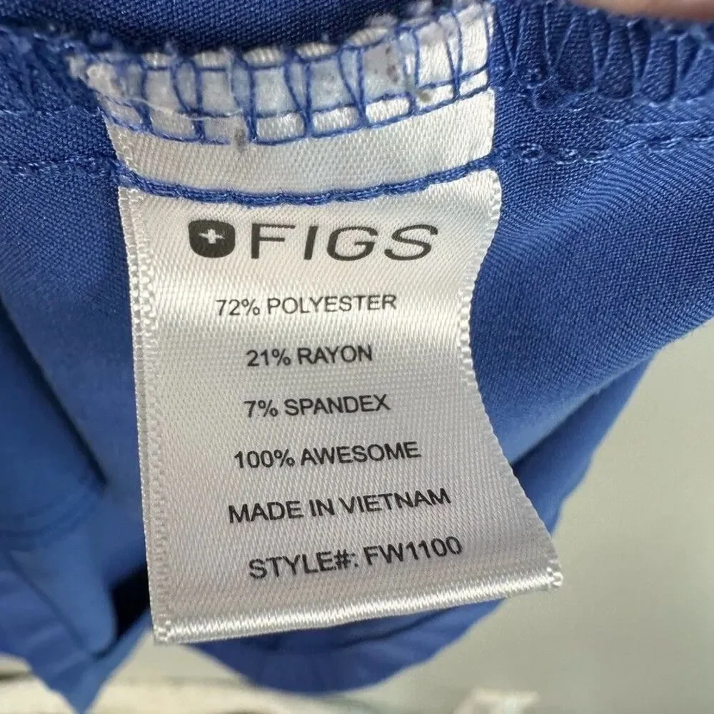 FIGS Womens Casma Scrub Top Size Large Ceil Blue